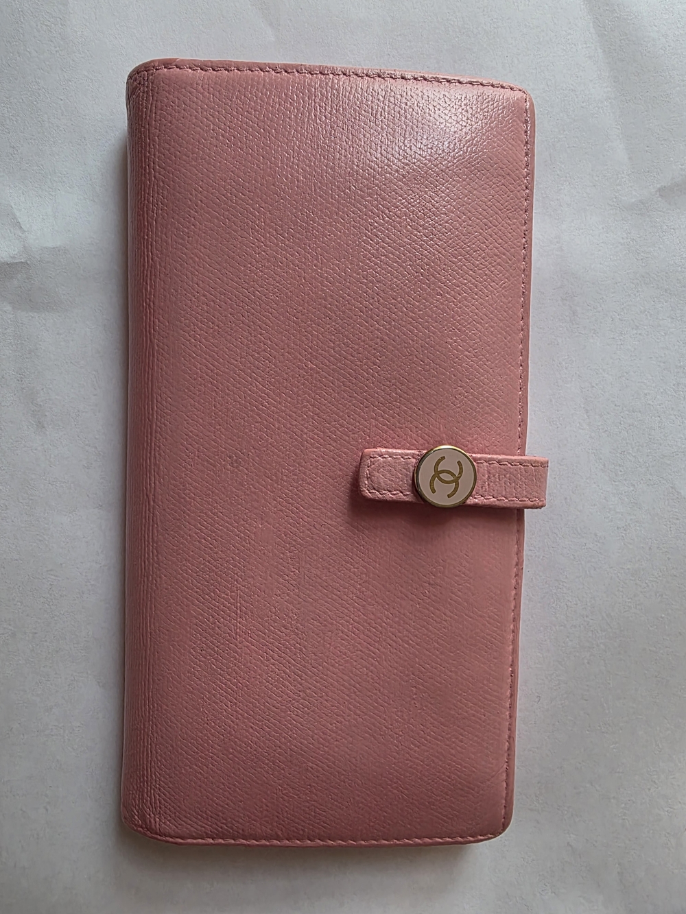Chanel Pink Leather Wallet Clutch